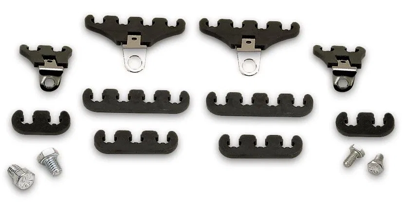 72195 – MOROSO Spark Plug Wire Separator, 7 Millimeter - 9 Millimeter Wire Four Chrome Plated Brackets, Two 4-Hole Lo...